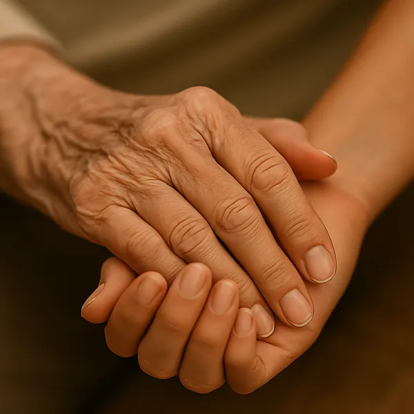 Hold hands symbolizing supporting the decision of a patient's right to choose conservative kidney care.