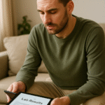 Man reviewing results of CKD labs on a digital health portal
