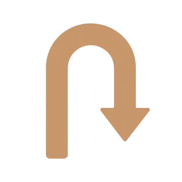 a stylized u-turn symbolizing reversible acute kidney injury