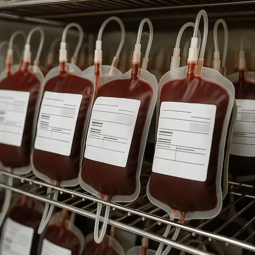 Blood products in a blood bank as a treatment option for anemia in CKD.