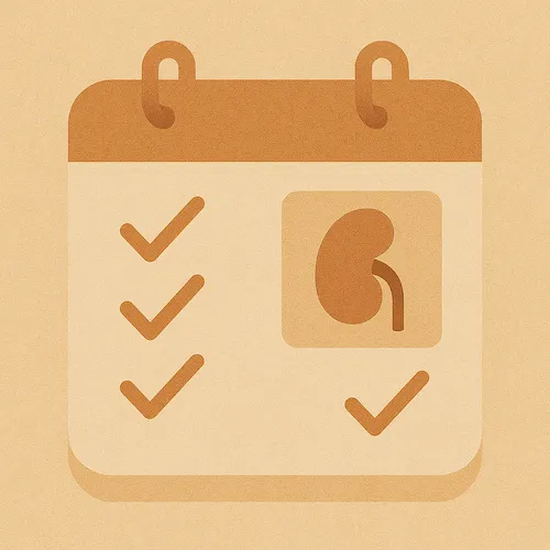Stylized calendar icon representing CKD follow-up schedule