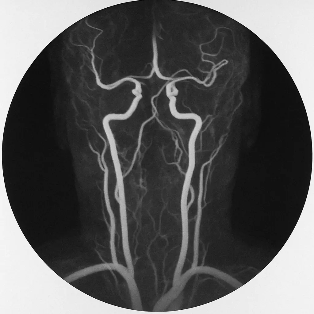 An MRA with Gadolinium, newer agents posing less nephrogenic sclerosis contrast risk in CKD.